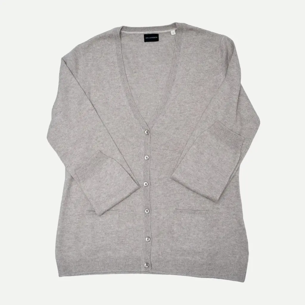 Gilet cardigan cachemire col V a boutons avec poche
